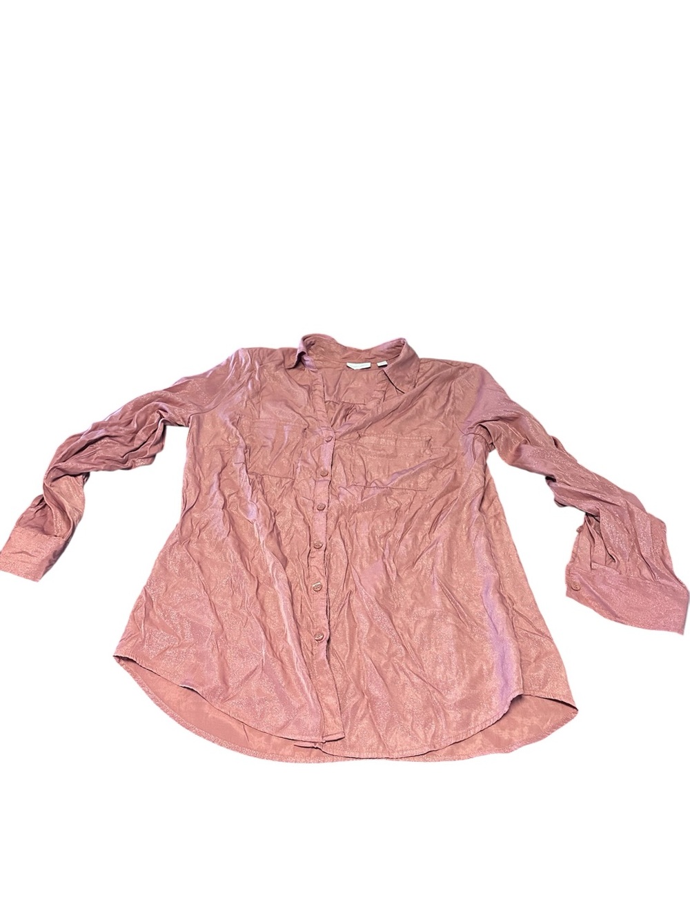 New York & Company Dusty Rose Button-Down Shirt
